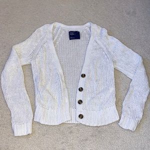 Chunky knit white cardigan
